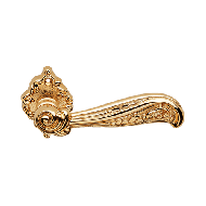 Nature Door Lever Handle on Rose in Gol