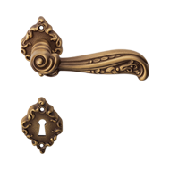 Nature Door Lever Handle on Rose in Pat