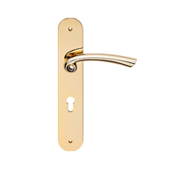 Nau Crystal Door Lever Handle on Plate 