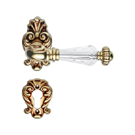 Ninfa Crystal Brass Lever Handle on Ros