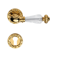 Ninfa Crystal Brass Lever Handle on Ros