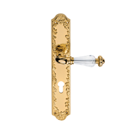 Ninfa Crystal Door Lever Handle on Plat