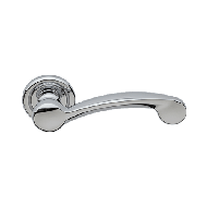 Nota Brass Lever Handle on Rose - Polis