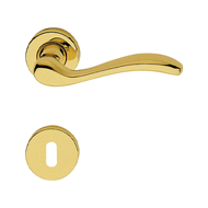 Onda Brass Lever Handle on Rose - Polis