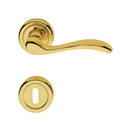 Onda Brass Lever Handle on Rose - Polis