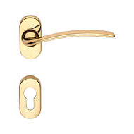 Piuma Lever Handle in Polished Brass Fi