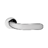 Point Door Handle on Rose - Polished Ch