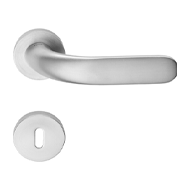 Point Door Handle on Rose - Satin Chrom