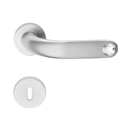 Point Crystal Door Handle on Rose - Sat