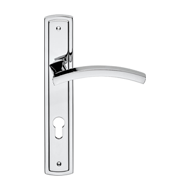 Profilo Lever Handle on Plate in Polish