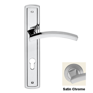 Profilo Lever Handle on Plate in Satin 