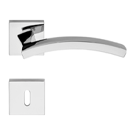 Profilo Door Handle on Rose - Polished 