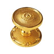 Nantes Door Knob on Rose - Old Gold Fin