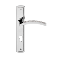 Profilo Mesh Crystal Lever Handle on Pl