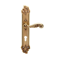 Rococò Door Lever Handle on Plate - Gol