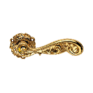 Rococò Door Handle on Rose - Gold Plate