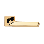 Rombo Door Handle on Rose - Gold Plated