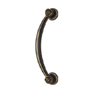 Rose Door Pull Handle Aged Brass Finish