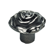 Rose Cabinet Knob - Aged Iron Finish