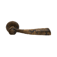 Rose Door Handle on Rose - Aged Brass F