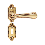 Sissi Door Handle on Rose - Matt Brass 