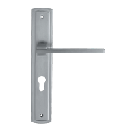 Slim Door Lever Handle on Plate in Poli