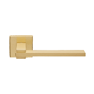 Slim Door Handle on Rose - Satin Brass 