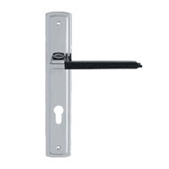 Slim Pelle Door Lever Handle on Plate -