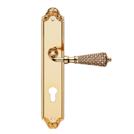 Sogno Crystal Door Lever Handle on Plat