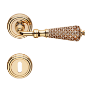Sogno Door Handle on Rose - Gold Plated