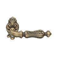 Soleil Door Handle on Rose - Patine Mat