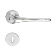 Spirit Mesh Crystal Door Handle on Rose