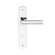 Strip Door Lever Handle on Plate in Pol