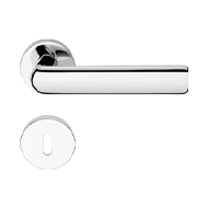 Strip Door Handle on Rose - Polished Ch