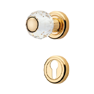 Veronica Crystals Door Handle on Rose -