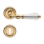 Veronica Crystals Door Handle on Rose -
