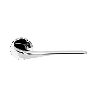 Wind Door Handle on Rose -  Polished Ch