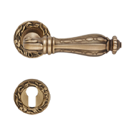 Zaara Door Handle on Rose - French Gold