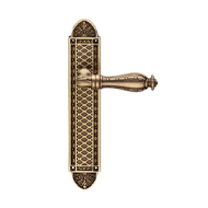 Zaara Door Lever Handle on Plate in Gol