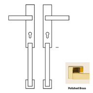 Zen Entrance Set: 2 Door Handles + 2 Pu