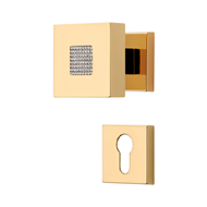 Zen Mesh Crystals Door Handle on Rose -
