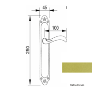 Door lever handle set on plate with key