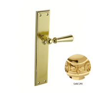 Urbe Door lever handles set on plates -