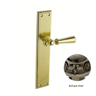 Urbe Door lever handle set on plate wit