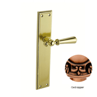 Urbe Door lever handle set on plate wit