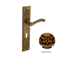 Urbe Door lever handle set on plate wit