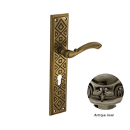Urbe Door lever handle set on plate wit