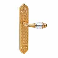 Door lever handle set with key hole on 
