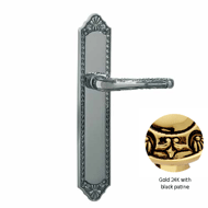 Door lever handle set on plate  with ya