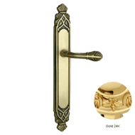 Door lever handles set on plates - Gold